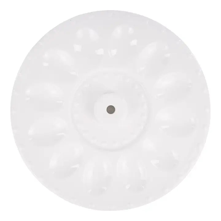 Platter - Egg - White Dotted For Topper - Ceramic