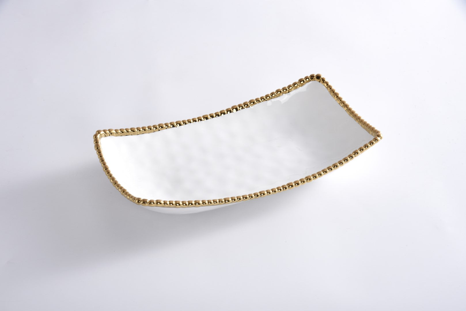 Server - Rectangular Deep - White and Gold