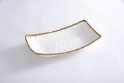 Server - Rectangular Deep - White and Gold