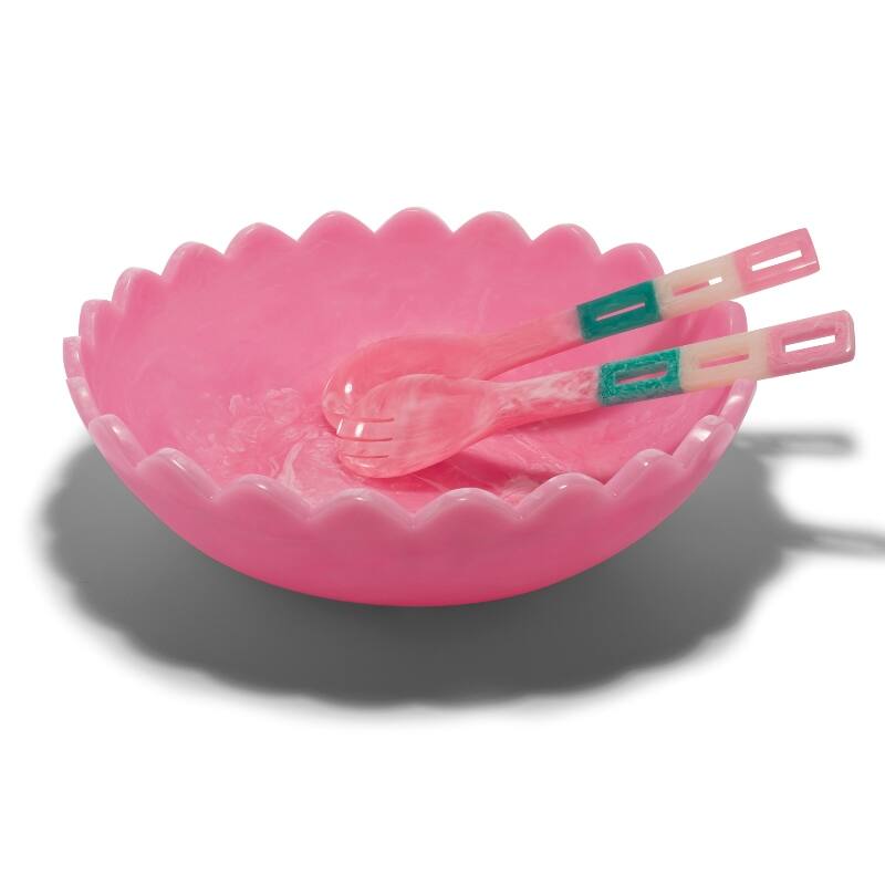 Salad Server - Resin - Pink & Green