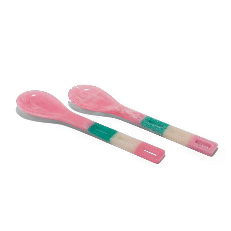 Salad Server - Resin - Pink & Green