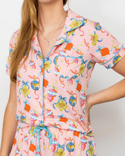 Clemson Tigers Women's Button-Up Sleep Shirt - Large