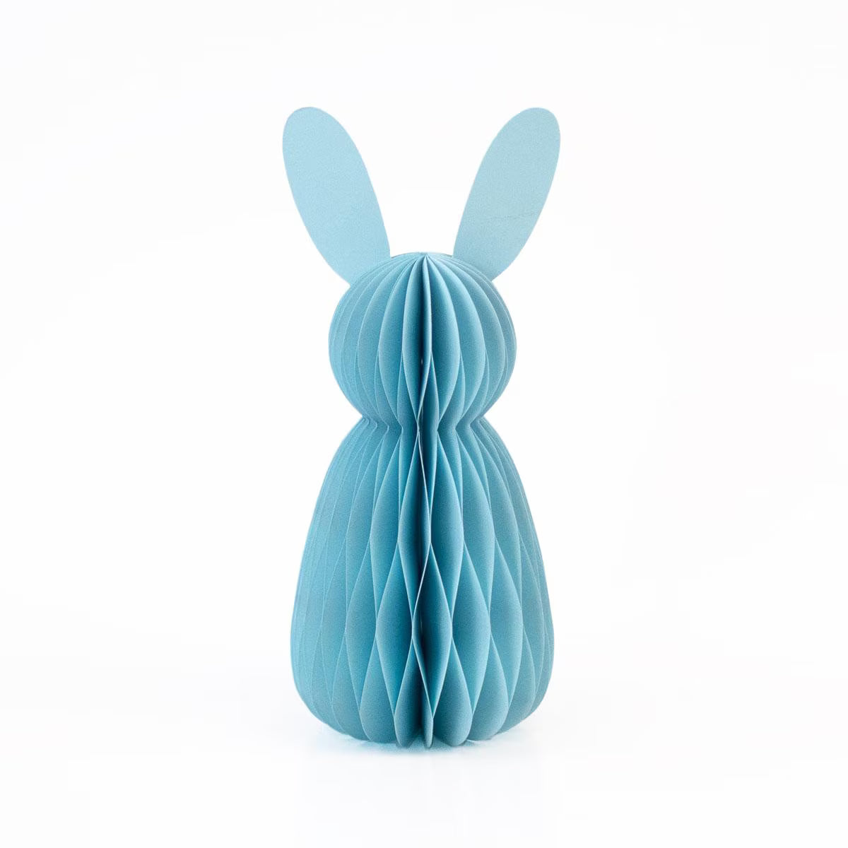 Blue Paper Bunny on a White Background 
