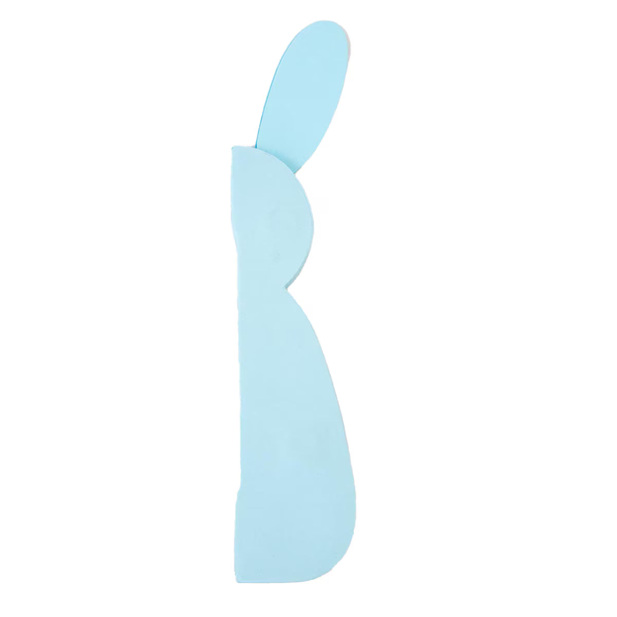 folded blue paper bunny on a white background