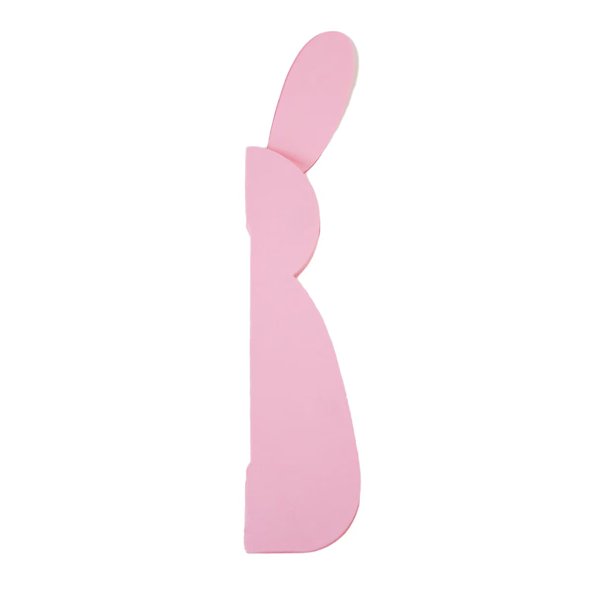 Pink butterfly-shaped object on a white background