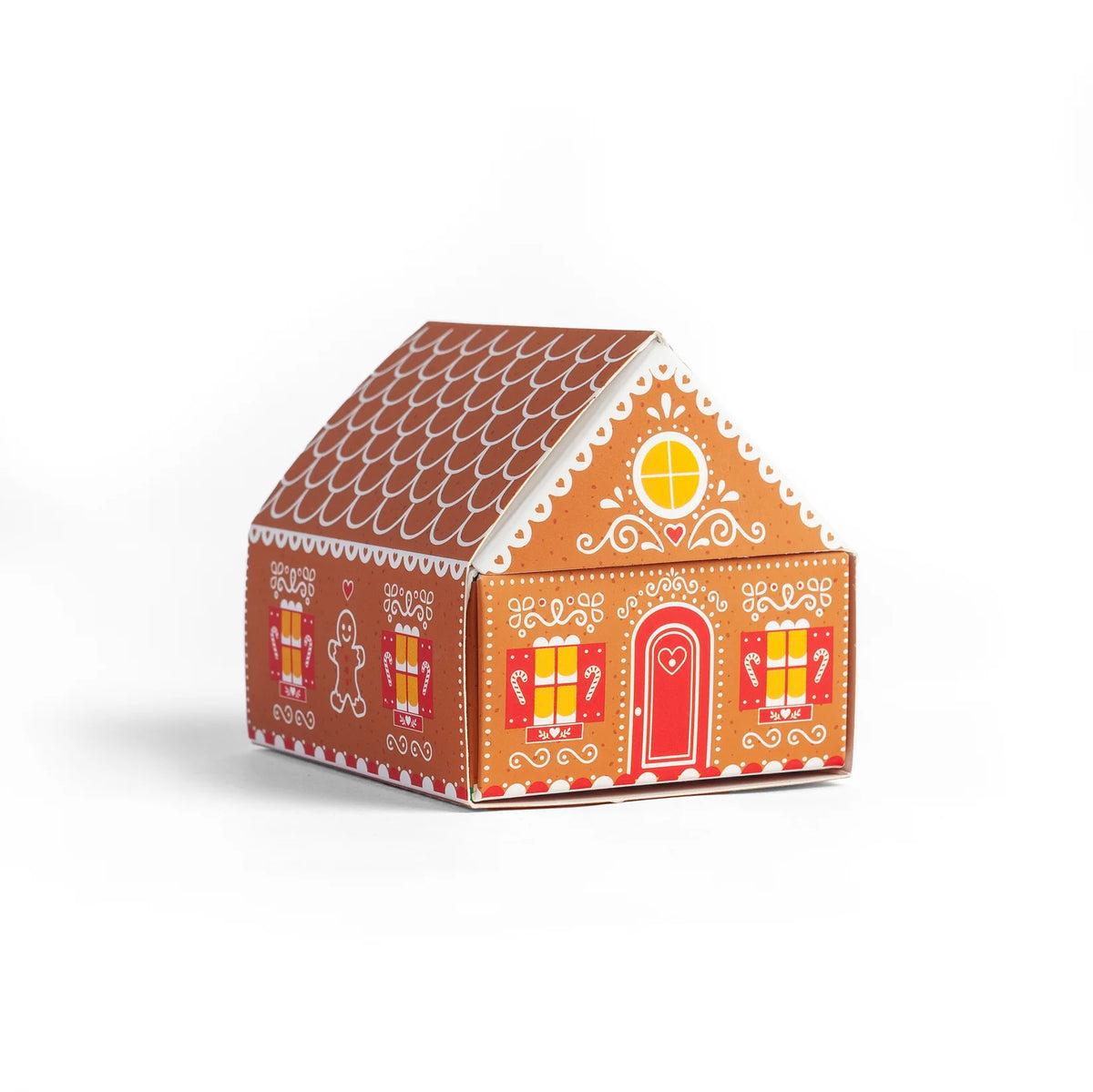 Gingerbread Matchbox Cottage with Matches - Tiny Holiday Decor