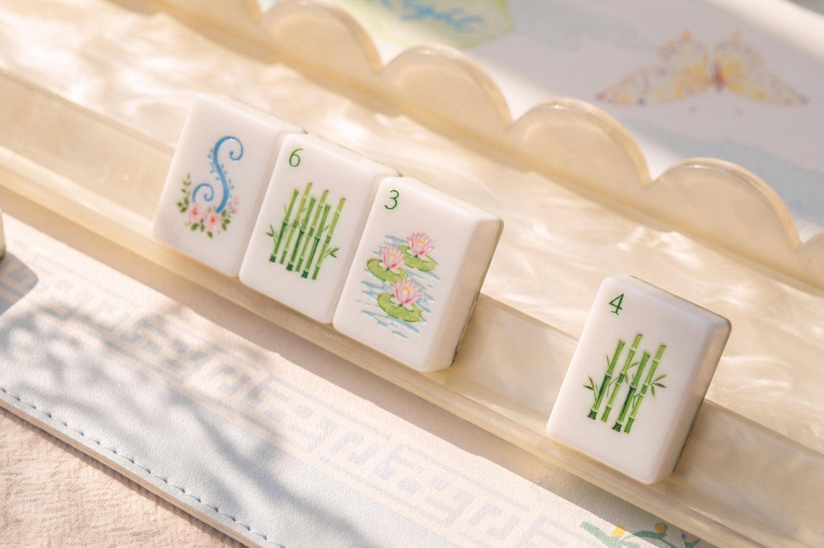 Garden-Inspired Acrylic Mahjong Tile Set - A Morning in Giverny, 160 Tiles