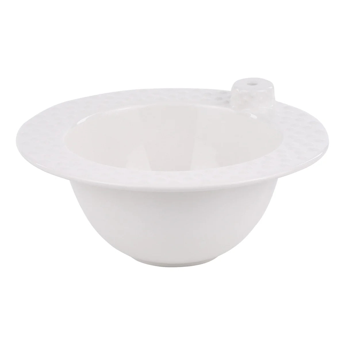 Home Decor - Bowl - Large White Dotted for Topper