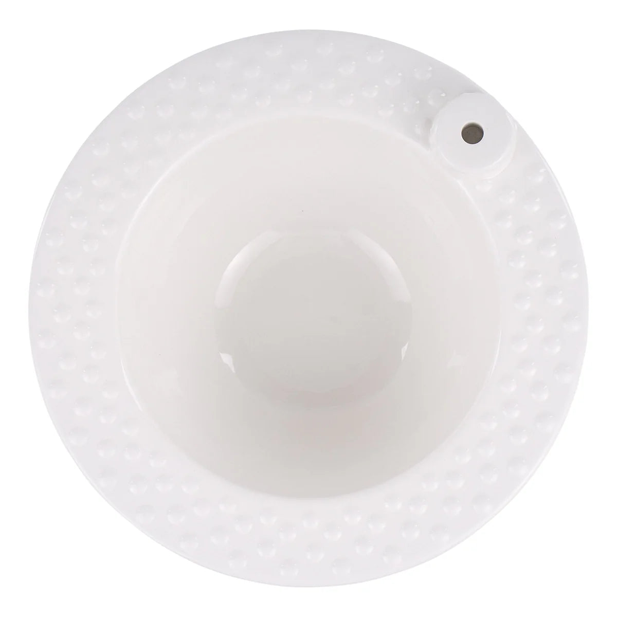 Home Decor - Bowl - Large White Dotted for Topper