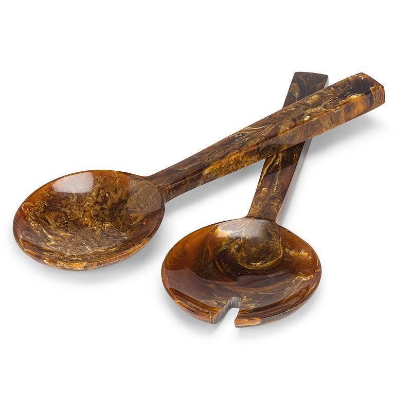 Brown Resin Salad Server - Oversized 11-Inch Serveware
