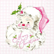 Seasonal - Napkins - Cocktail - Pink Santa