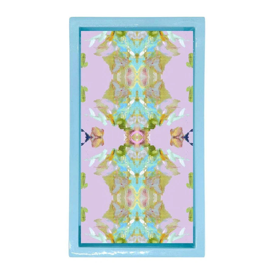 Decorative mirror with a colorful abstract pattern on a white background