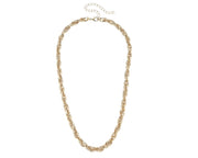 Gold chain necklace on a white background
