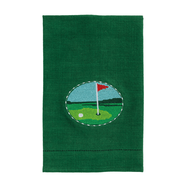 Home - Tea Towel - Golf Flag Needlepoint