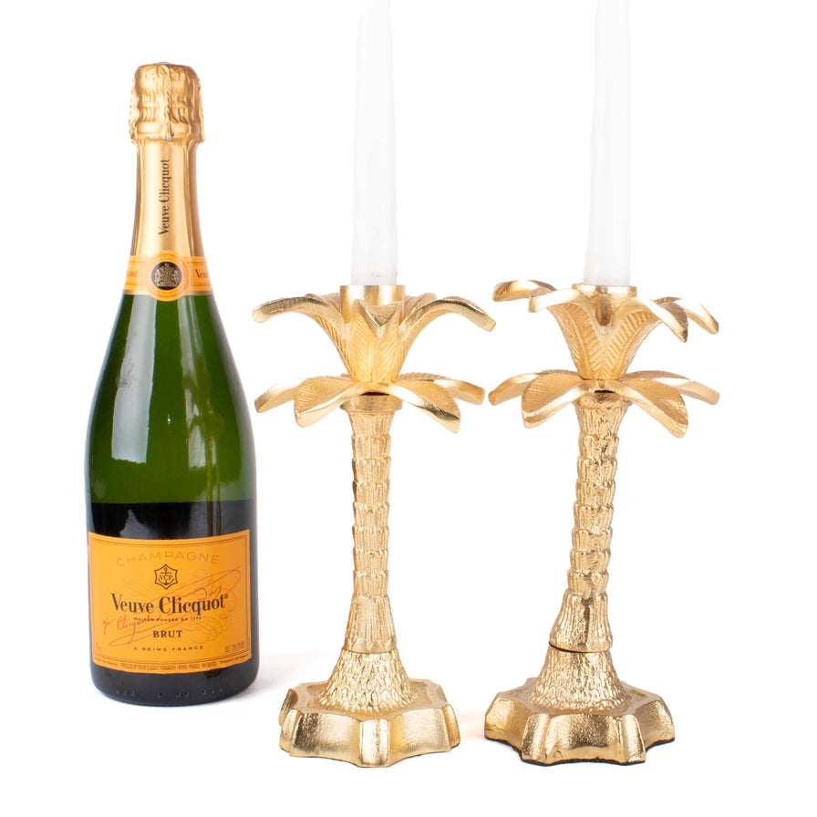Candlestick - Gold Palm Set