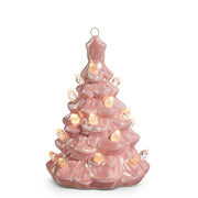 5-Inch Pink Lighted Christmas Tree Ornament - Vintage Style Decor