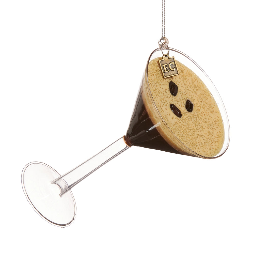 Chocolate Espresso Martini Ornament - Glass & Resin Christmas Decor