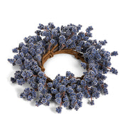 Iced Blue Berry Candle Ring - 4.25-Inch Pillar Candle Decor
