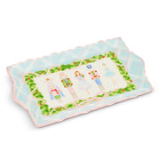 Pastel Plaid Dolomite Nutcracker Ballet Tray - 13-Inch Holiday Serveware