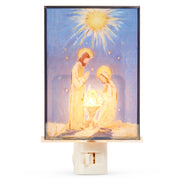 Multicolor Stained Glass Holy Family Night Light - 6-Inch Christmas Decor