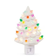 White Ceramic Tree Night Light - 6-Inch Vintage-Style Christmas Decor