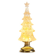 Lighted Gold Swirling Glitter Tree - 12.75 in. Holiday Decor