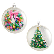 Brightmas Christmas Ornament - 5-Inch Double-Sided Glass Decor
