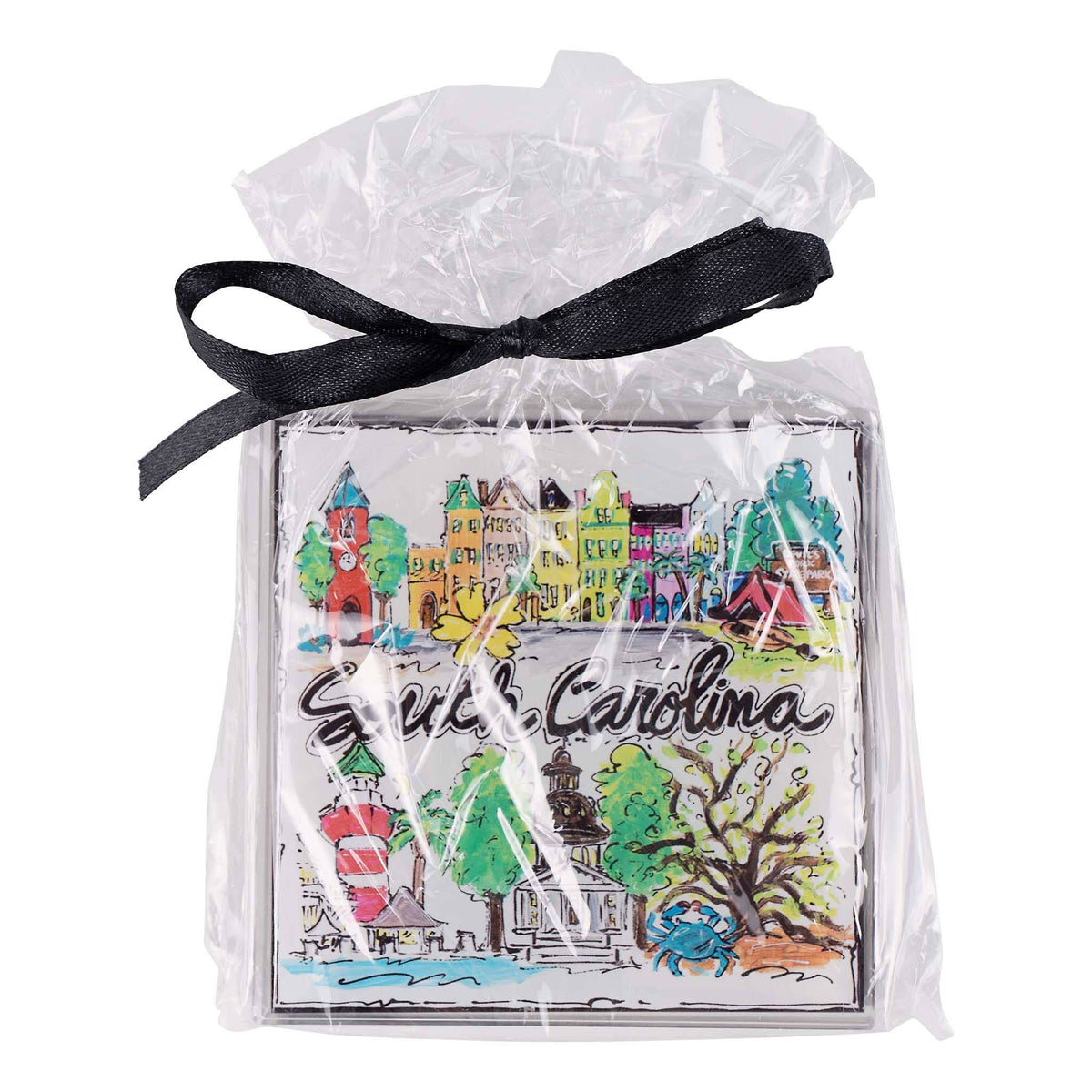 State of South Carolina Icon Acrylic Coaster Set/4