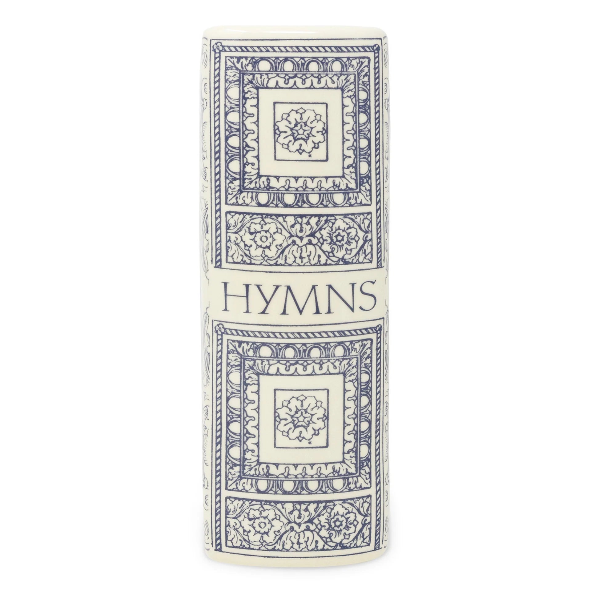 Decorative box with 'Hymns' text on a white background