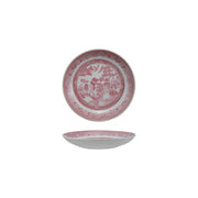 Home - Stoneware Large Bowl with Landscape - 14" Pink and White