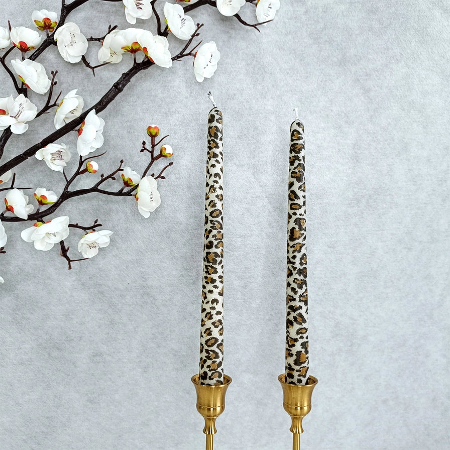 Candles - Leopard Print Taper - Pack-2
