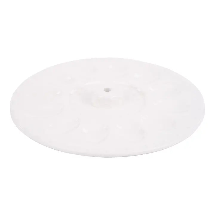 Platter - Egg - White Dotted For Topper - Ceramic