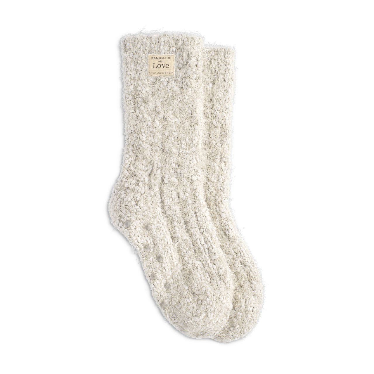 White textured sock on a white background