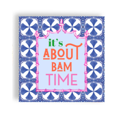 Mahjong "It's About Bam Time" Blue Tile 24ct Cocktail Napkin