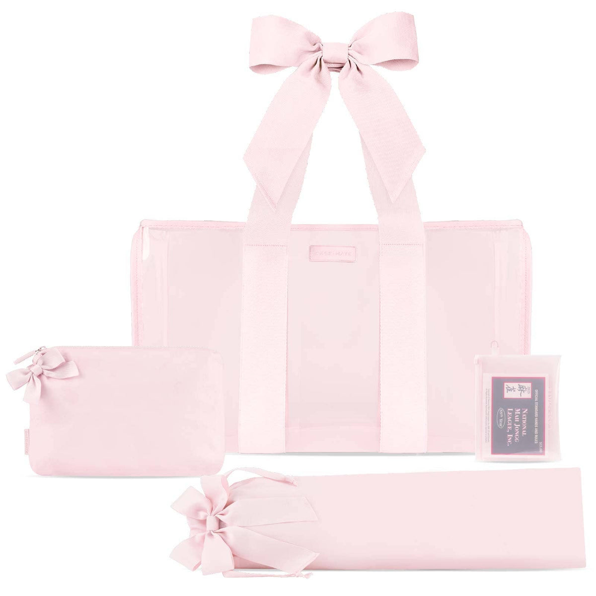 Mahjong Jelly Tote Set with Tile Bag, Rack Sleeve & Pouch
