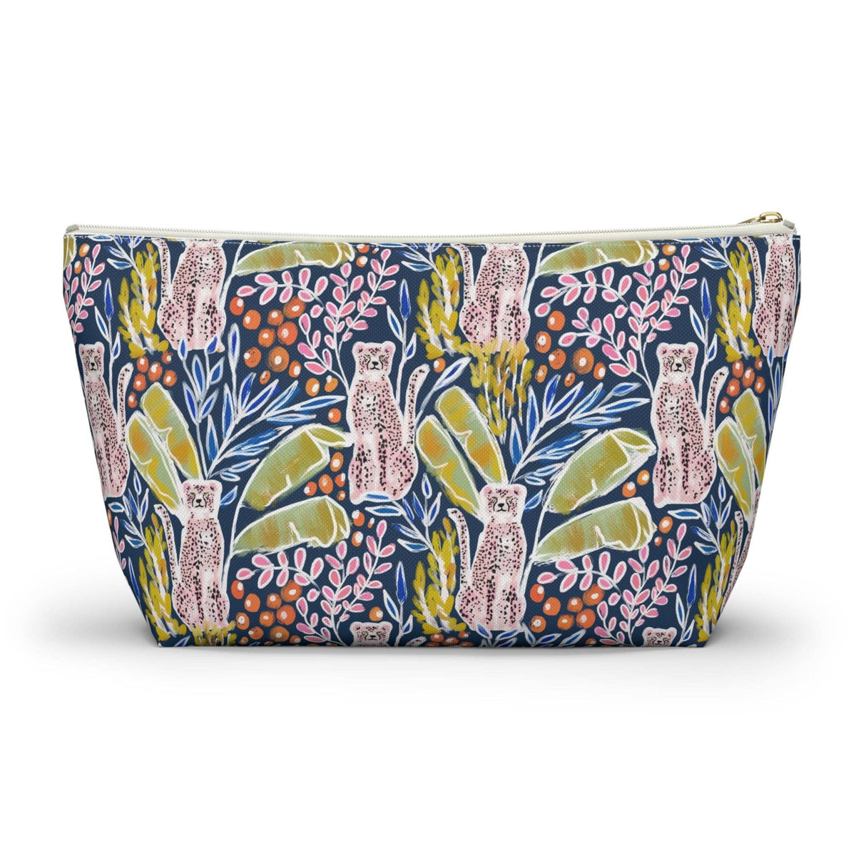 Britt Mills brand mahjong tiles bag with a colorful animal pattern on a white background