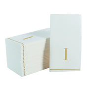 I Gold Monogram Paper Disposable Dinner Napkins | 14 Napkins