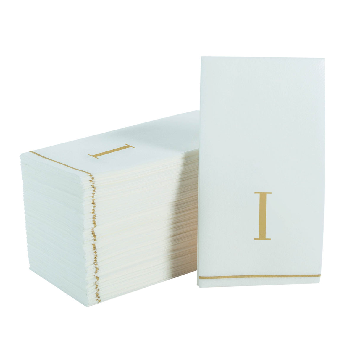 I Gold Monogram Paper Disposable Dinner Napkins | 14 Napkins