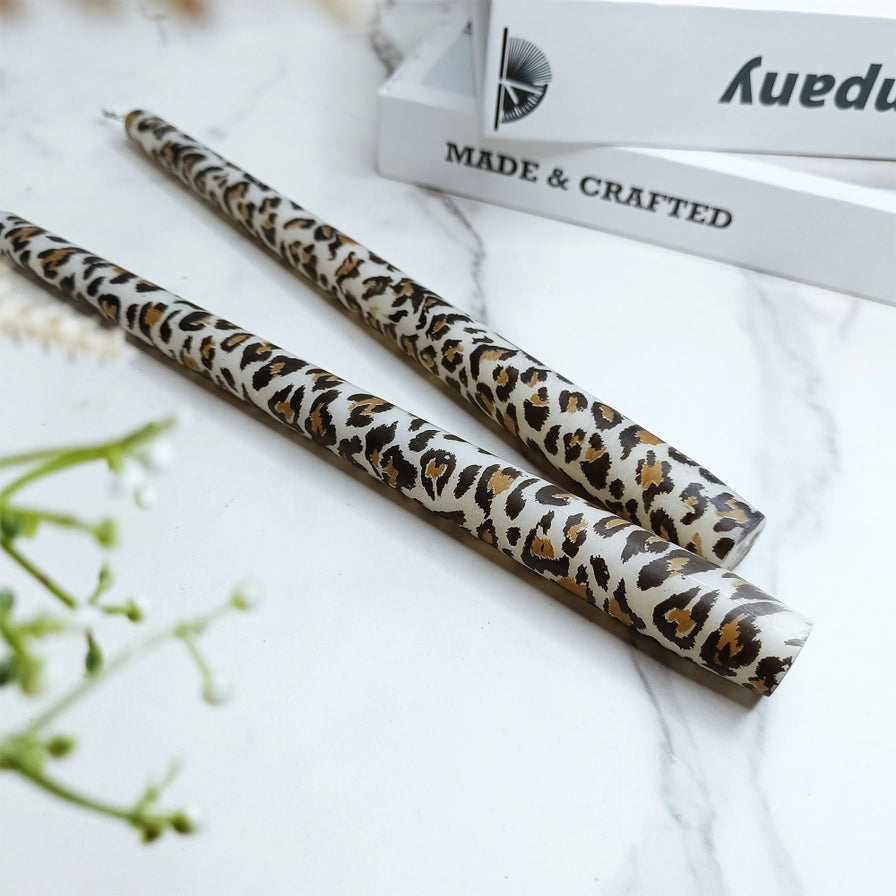 Candles - Leopard Print Taper - Pack-2
