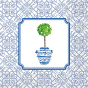 Home - Napkin - Cocktail - Blue Topiary