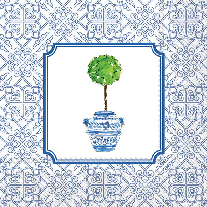 Home - Napkin - Cocktail - Blue Topiary