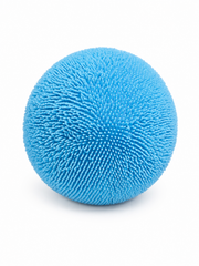blue textured ball on white background
