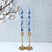 Candles - Blue and White Swirl - Taper - Pack-2