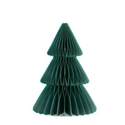 Green paper Christmas tree on a white background