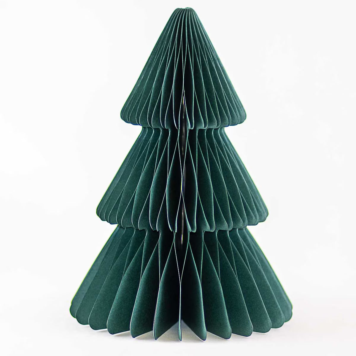 Accordion Paper Tree in Dark Green, 15" white background