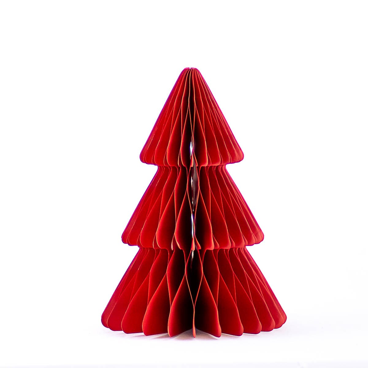 Accordion Paper Tree in Dark Red, 10" - white background