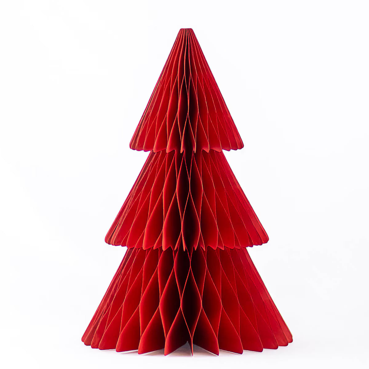 Accordion Paper Tree in Dark Red, 15" - white background