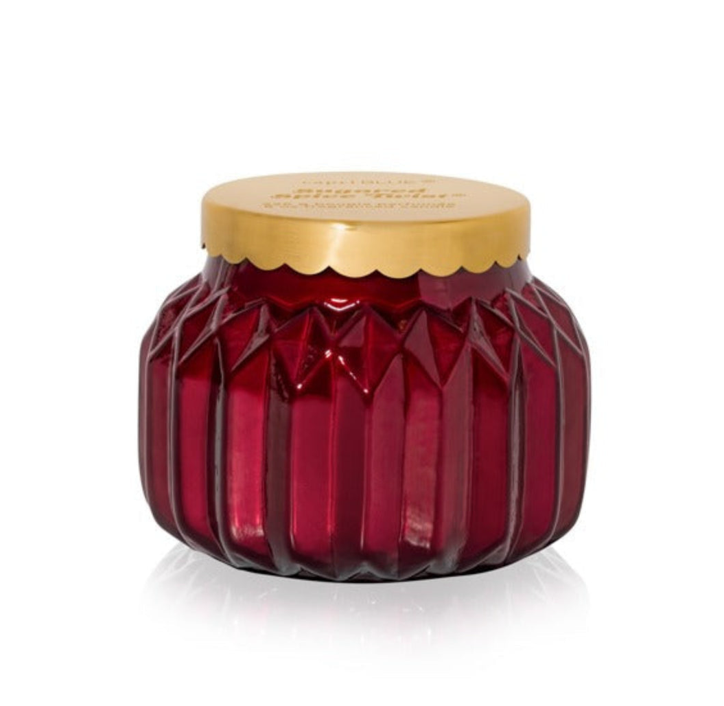 Seasonal - Candle - Royal Gem Sugared Spice Twist - 8 oz. Red jar with gold lid 