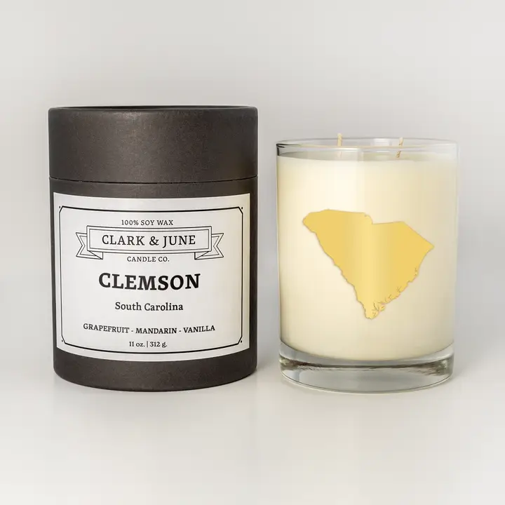 Candle - Clemson - 100% Soy - Grapefruit Mandarin Vanilla