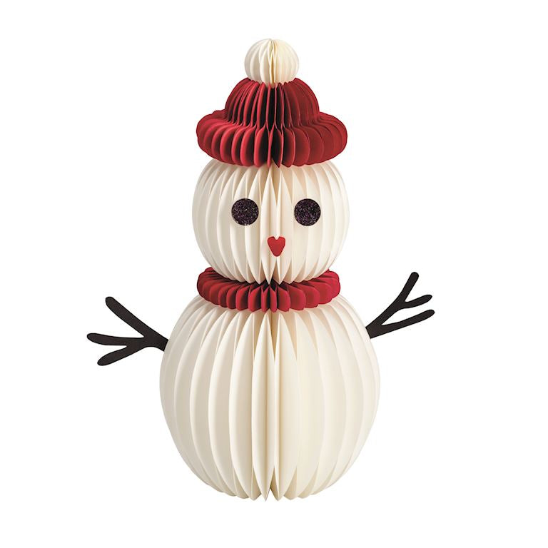Seasonal - Snowman Sitter - Small size paper snowman with white background 